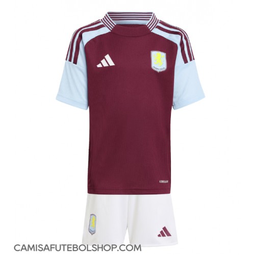 Camisa de time de futebol Aston Villa Replicas 1º Equipamento Infantil 2024-25 Manga Curta (+ Calças curtas)